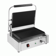 Grand grill de contact simple en fonte émaillée rainurée, à poser, 2200 W, 220 V - MONO