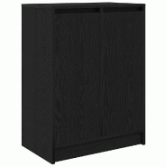 Helloshop26 - Armoire à chaussures avec 2 portes et 8 étagères 57 x 34 x 76 cm style moderne en bois d'ingénierie chêne noir 02_0051770 - noir Bo