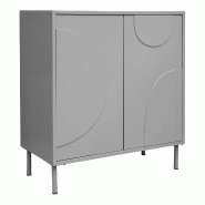 Helloshop26 - Buffet commode meuble de rangement salon entré chambre Holea avec 2 portes 75 x 70 x 34 cm gris 03_0009024 - 3000224473847