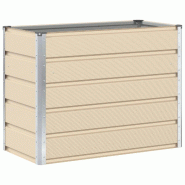 Helloshop26 - Jardinière moderne 100 x 50 x 45 cm extérieur polyvalent ambiance industrielle en acier galvanisé ivoire 02_0059155 - acier 300024097