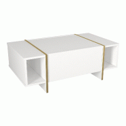 Helloshop26 - Table basse console d'appoint blanc or 104 x 60 x 38 cm 03_0010863 - 3000225448585