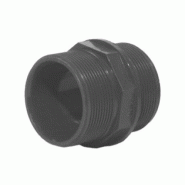 Mamelon double PVC fileté - pas du gaz cylindrique PN 16 - diamètre 1/4" - Référence : 01NFVAD