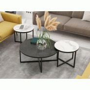 Table basse ronde Hilo Seatmob avec plateau en céramique Table basse ronde Hilo Seatmob avec plateau en céramique