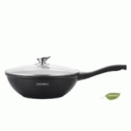 Poêle Wok 30 cm en fonte - Revêtement antiadhésif Greblon - RLBW30M - Royalty Line Poêle Wok 30 cm en fonte - Revêtement antiadhésif Greblon - RLBW30M - Royalty Line