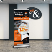 Roll-up personnalisable pour événements éphémères - Idéal pour usage intérieur