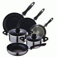 San Ignacio - Batterie de cuisine 5 pièces en aluminium embouti + Jeu de poêles Ø16, Ø20, Ø24 en aluminium embouti - multi-matériau PK6758
