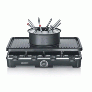 Severin Combiné raclette et fondue 8 personnes - 2347 - noir céramique 2347