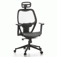Siège de bureau / Fauteuil de direction AIR-PORT, tissu maille gris argenté hjh OFFICE - gris polyester 653040