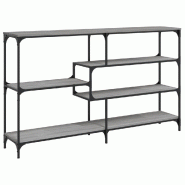 Table console sonoma gris 160x32x95 cm bois d'ingénierie Modèle Orion Loft - 833958