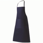 Tablier de travail avec bavette coton bleu marine 110 x 105 cm - par 2