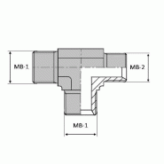 Té mâle BSP x mâle BSP x mâle BSP - 3/4' , 26.44 , 1/2' , 20.95
