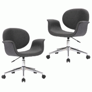 VidaXL Chaises pivotantes à manger lot de 2 gris tissu Modèle Jorellis - 3054863