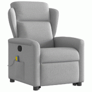VidaXL Fauteuil de massage inclinable gris nuage tissu Modèle Germelia - 3303153