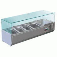 Vitrine a ingrédients inox +2/+8°c verre droit 3 gn 1/3-150 et 1 gn... - PVRX1200/380