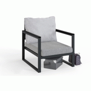 WellHome - Fauteuil de jardin gris anthracite 74x65x75cm - gris métal WH9112