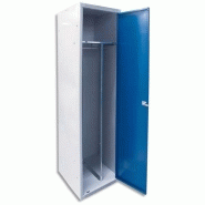 Acial vestiaire industrie salissante initial gris bleu, en tôle, 2 compartiments l40 x h180 x p50 cm