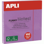 Apli Lot de 12 Bloc de 100 notes adhésives 75x75 lilas pastel - 8410782190837