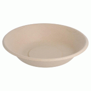 Assiette creuse bagasse naturel 680ml Ø19x4cm - par 1000