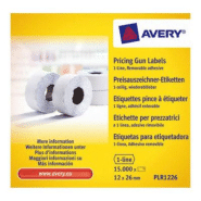 Avery Rouleau d'étiquettes pour pince à étiqueter - 1 ligne - blanc - enlevable (lot de 10) Avery Rouleau d'étiquettes pour pince à étiqueter - 1 ligne - blanc - enlevable (lot de 10)