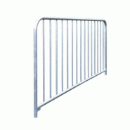 Barrière barreaux - Hauteur 1300 mm, Longueur 2000 mm - Tube en acier Ø 35 mm et Ø 16 mm - 15 barreaux - Finition galvanisée ou peint sur galva