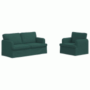 Canapé 2 pcs Vert foncé 162 x 80 x 85 cm tissu Modèle Apex Modern Élite - Matériau naturel 8721364374508