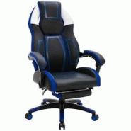 CLP Fauteuil de bureau Gamer Clovis en similicuir Noir / Bleu - bleu polyester 315478 CLP Fauteuil de bureau Gamer Clovis en similicuir Noir / Bleu - bleu polyester 315478