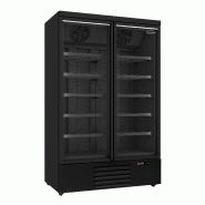 Congélateur 2 portes en verre noir jde-1000f bl l1253 négative 7455.2245 COMBISTEEL