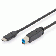 DIGITUS Câble de connexion USB-C, USB-C - USB-B, 1,8 m, noir - noir AK-300149-018-S