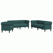 Ensemble de canapés 3 pcs vert foncé tissu Modèle Mervelisse - 8721012288867
