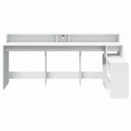 Helloshop26 - Bureau table poste de travail meuble d'ordinateur informatique étude avec lumières LED 200 x 104 x 91 cm bois 02_0023409 - 3000214307596 Helloshop26 - Bureau table poste de travail meuble d'ordinateur informatique étude avec lumières LED 200 x 104 x 91 cm bois 02_0023409 - 3000214307596