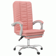 Helloshop26 - Chaise fauteuil siège pivotante de inclinable de bureau informatique étude similicuir rose 02_0024270 - rose métal 3000215345238