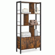 Helloshop26 - Étagère de rangement bibliothèque à 4 niveaux grand structure 74 x 30 x 154,5 cm stable en acier style industriel 12_0005710 - 30002