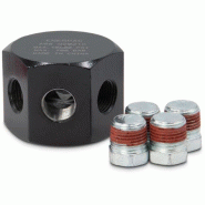 A66, 6 Port, Hexagon Hydraulic Manifold, 58 mm Long