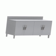 ITALCONCEPT L2G Meuble Neutre Dessus Inox 304, 4 Portes Battantes, 850 x 2000 x 700mm - 3616350167415_0