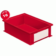 Lot de 16 caisses plastiques cp 16.2 litres rouges_0