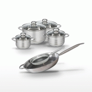 Lot de 2 Poêles 24/32cm et 4 Faitouts 14/16/20/24cm Elo Relief Solution - gris 3176239942682