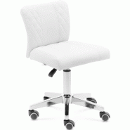 Physa - physa CULLY WHITE Tabouret à roulettes avec dossier 150 kg 45 - 59 cm Blanc Tabouret à roulettes avec dossier Tabouret à roulettes - blanc