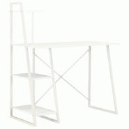 VidaXL Bureau avec étagère Blanc 102x50x117 cm Modèle Atlas Urbain - blanc 20282