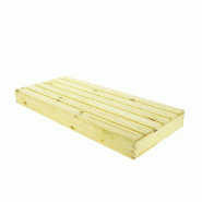 Caillebotis pin naturel rectangle 62,5x28x6cm - par 2