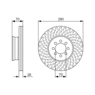 Disque de frein ventilé Bosch 0986479602 - avant - 8 trous - épaisseur 26 mm Disque de frein ventilé Bosch 0986479602 - avant - 8 trous - épaisseur 26 mm