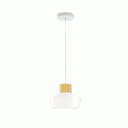 Fabas Luce Suspension Led Kino 12 W 1300 Lm 3000 K, Structure En Métal Et Verre Borosilicate Blanc, Ø 220 Mm - Suspension Design - blanc 8019282546481