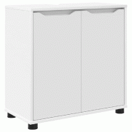 Helloshop26 - Armoire de lavabo moderne avec 2 étagères ajustables 60 x 30 x 60 cm en bois d'ingénierie blanc 02_0054571 - blanc Bois massif 300023