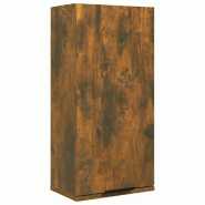 Helloshop26 - Armoire de salle de bain murale rangement 32 x 20 x 67 cm design élégant en bois d'ingénierie chêne fumé 02_0048297 - Bois massif 3
