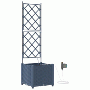 Helloshop26 - Cache-pot de jardin moderne avec irrigation 40 x 40 x 142 cm en acier gris 02_0058570 - gris acier 3000240661068