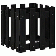 Helloshop26 - Jardinière bac lit surélevé plantes fleurs terrasse jardin avec design de clôture 40 x 40 x 40 cm pin massif noir 02_0038096 - 30002 Helloshop26 - Jardinière bac lit surélevé plantes fleurs terrasse jardin avec design de clôture 40 x 40 x 40 cm pin massif noir 02_0038096 - 30002