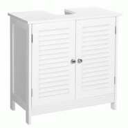 Helloshop26 - Meuble sous lavabo meuble de salle de bain placard de rangement 60 x 30 x 60 cm avec 2 portes persiennes planche 12_0002738 - 3000722032 Helloshop26 - Meuble sous lavabo meuble de salle de bain placard de rangement 60 x 30 x 60 cm avec 2 portes persiennes planche 12_0002738 - 3000722032