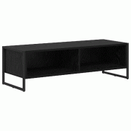 Helloshop26 - Meuble TV rectangulaire moderne style industriel 100 x 36,5 x 30,5 cm en bois d'ingénierie noir 02_0054553 - noir Bois massif 300023855