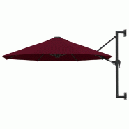 Helloshop26 - Parasol mural avec mât en métal 300 cm bordeaux 02_0008682 - métal 3000462882722