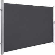 Helloshop26 - Store latéral 160 x 300 store latéral extractible brise-vue pare-soleil  tissus en polyester 280 g/㎡ gris foncé 12_0000978 - 300010
