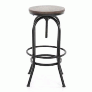 Kosmi Tabouret de bar LOFT à vis style industriel réglable en hauteur - noir métal 3760301690474 Kosmi Tabouret de bar LOFT à vis style industriel réglable en hauteur - noir métal 3760301690474